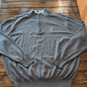 Peter Millar Wool Silk Crown 1/4 Zip Logo